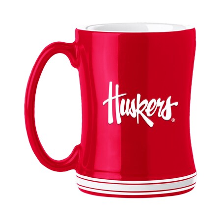 Logo Brands Nebraska 14oz Relief Mug 182-C14RM